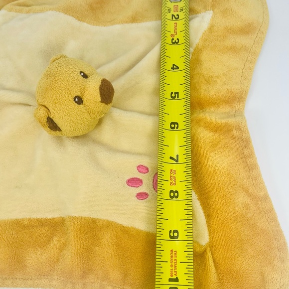 Teddy Bear Lovey Baby Security Blanket Light Brown Paw Print 10.5” Plush Soother - Picture 6 of 9